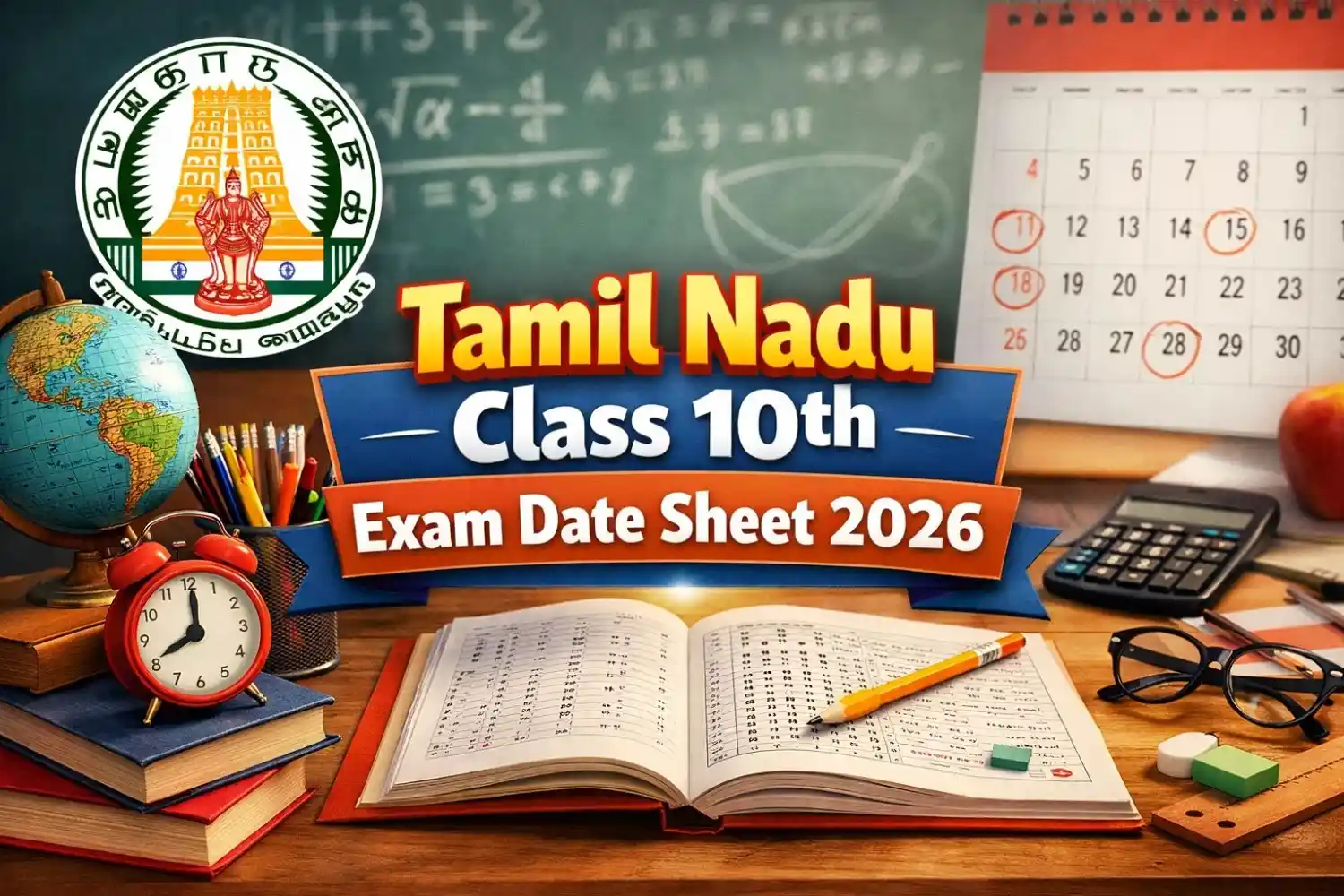 Tamil Nadu Class 10th Exam Date Sheet 2026